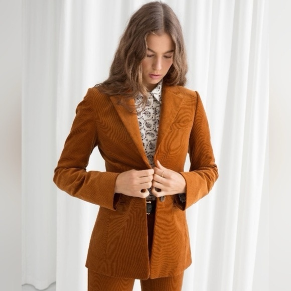Anthropologie Avec Les Filles Brown Contemporary Elevated Corduroy Blazer Sz XS - Picture 1 of 12